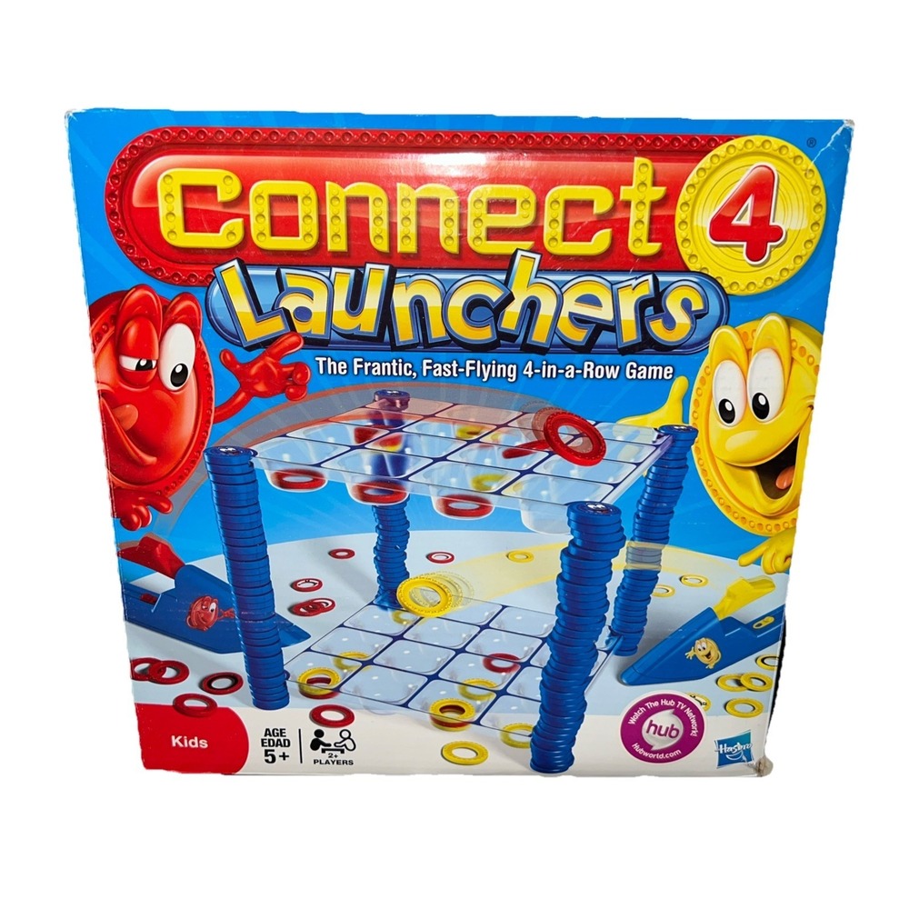 Connect 4 Launchers Game 2010 Hasbro 2+ Players Ages 5+ Fun 4 In A Row Complete‎